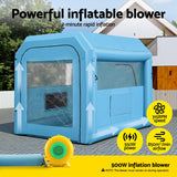Automotive Repair & Speciality Tools: Giantz Inflatable Paint Booth 2.5X2.5X3M Inflatable Spray Booth with 550W Powerful Blower and Air Filter System, Round Roof with Light Hook, for Painting Bicycle, Motorcycle, Furniture Refinishing DIY