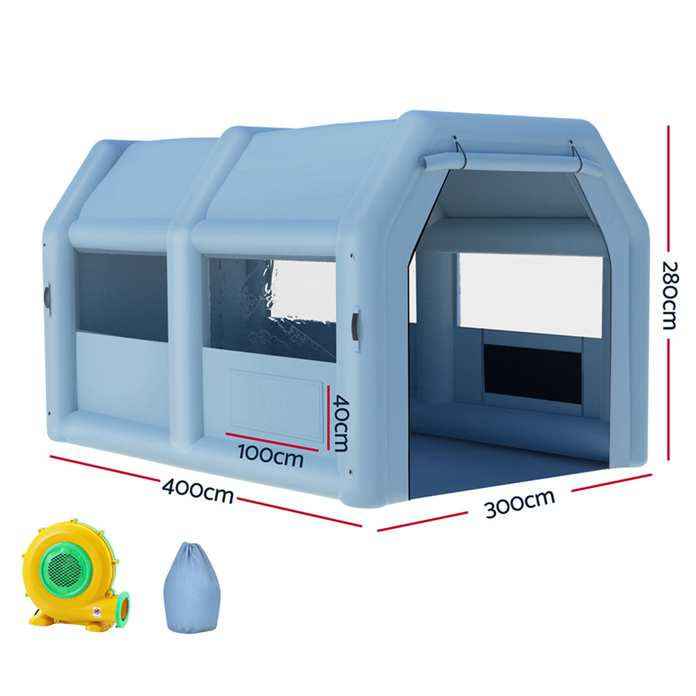Automotive Repair & Speciality Tools: Giantz Inflatable Spray Booth 4X3M Car Paint Tent Filter System Blower