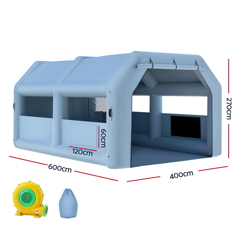 Automotive Repair & Speciality Tools: Giantz Inflatable Spray Booth 6X4M Car Paint Tent Filter System Blower