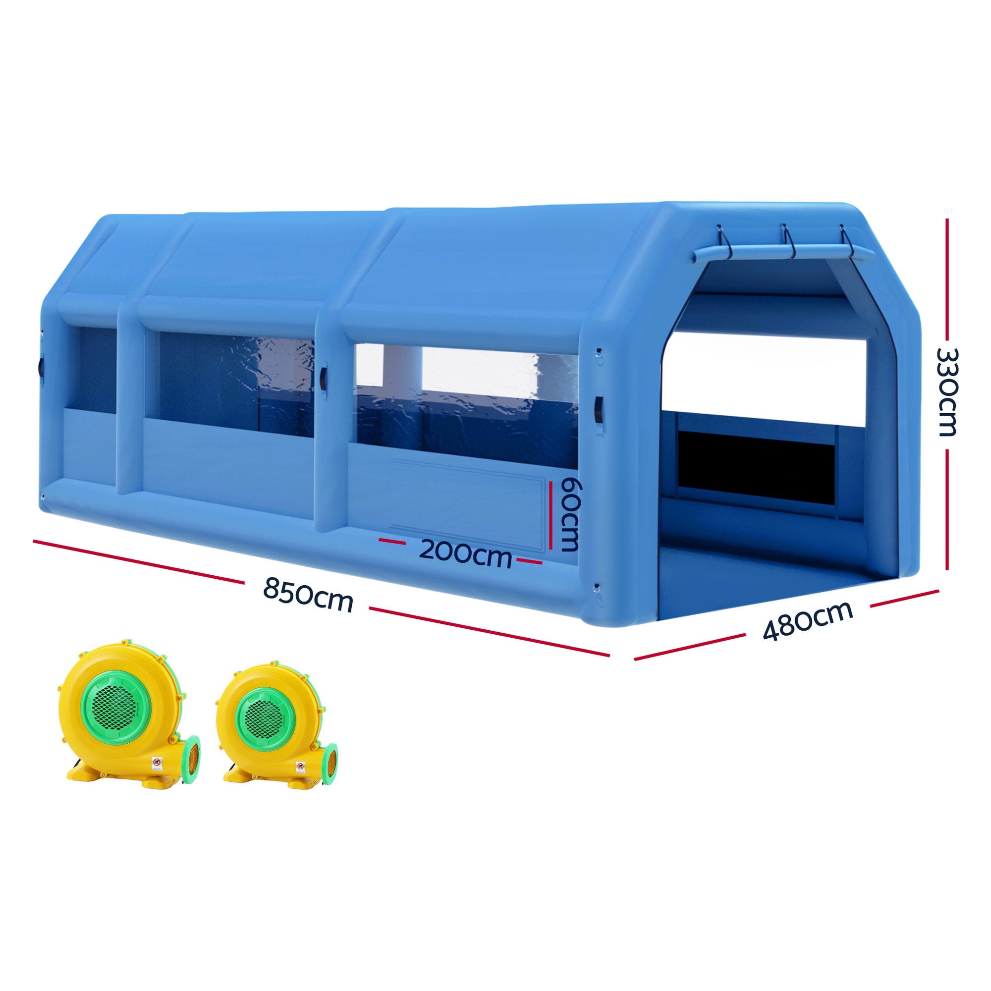 Automotive Repair & Speciality Tools: GIANTZ Inflatable Spray Booth Car Paint Tent 8.5x4.8m 2 Blowers Filter Mobile Garage Workstation