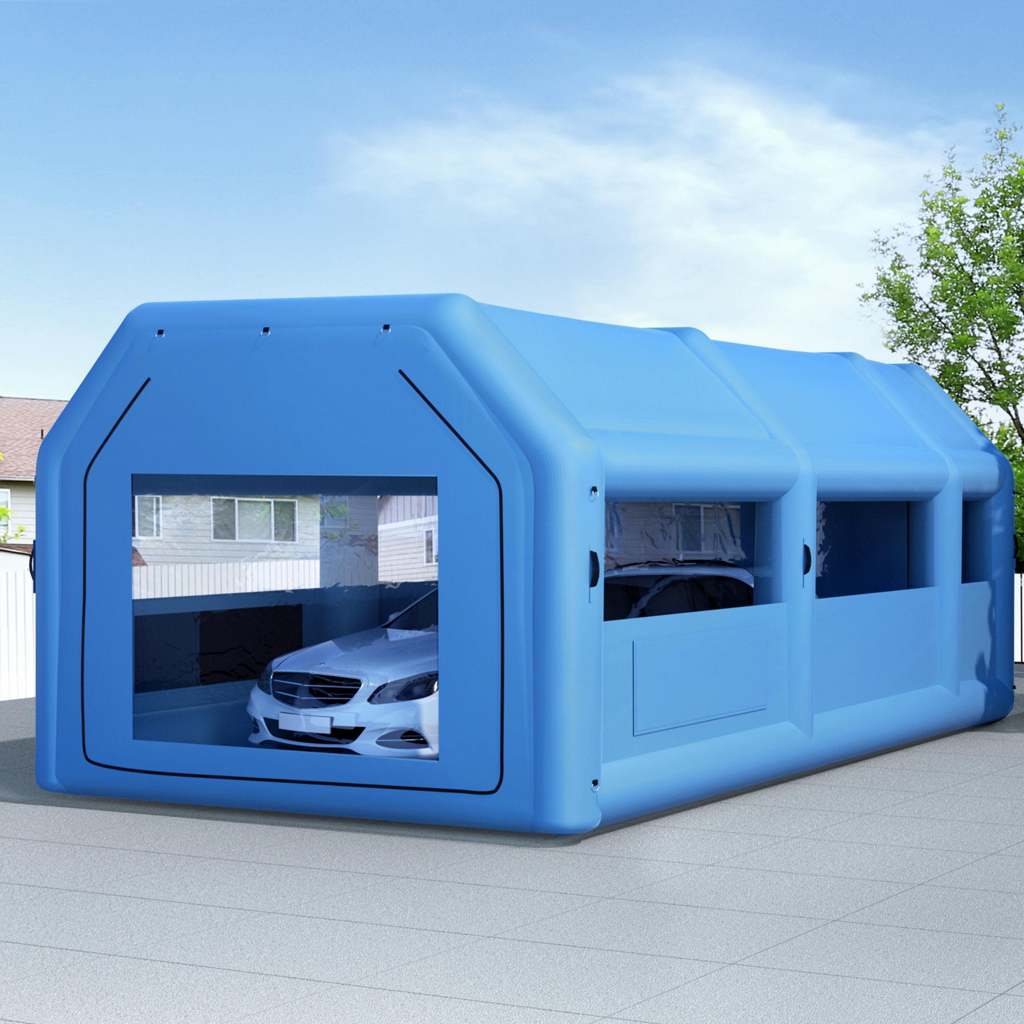 Automotive Repair & Speciality Tools: GIANTZ Inflatable Spray Booth Car Paint Tent 8.5x4.8m 2 Blowers Filter Mobile Garage Workstation