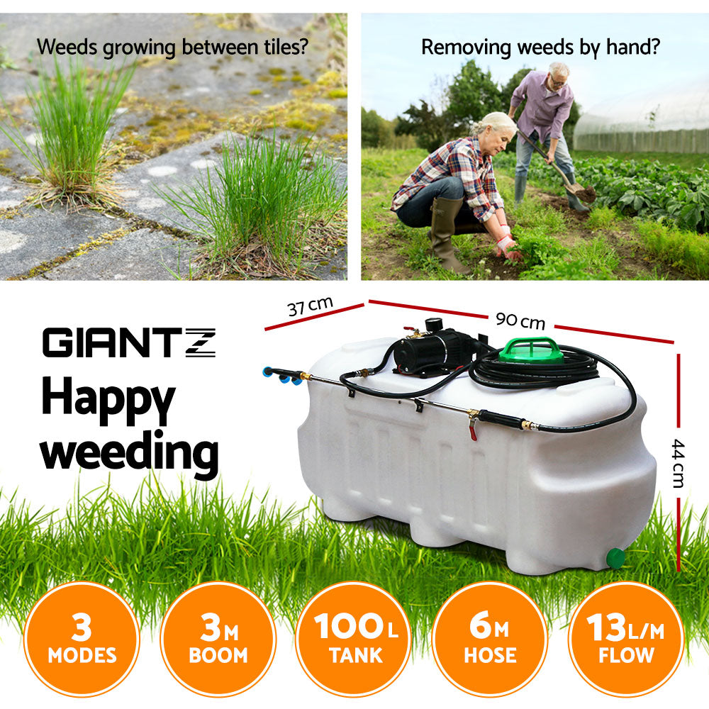 Herbicides: Giantz Weed Sprayer 100L 3M Boom Garden Spray
