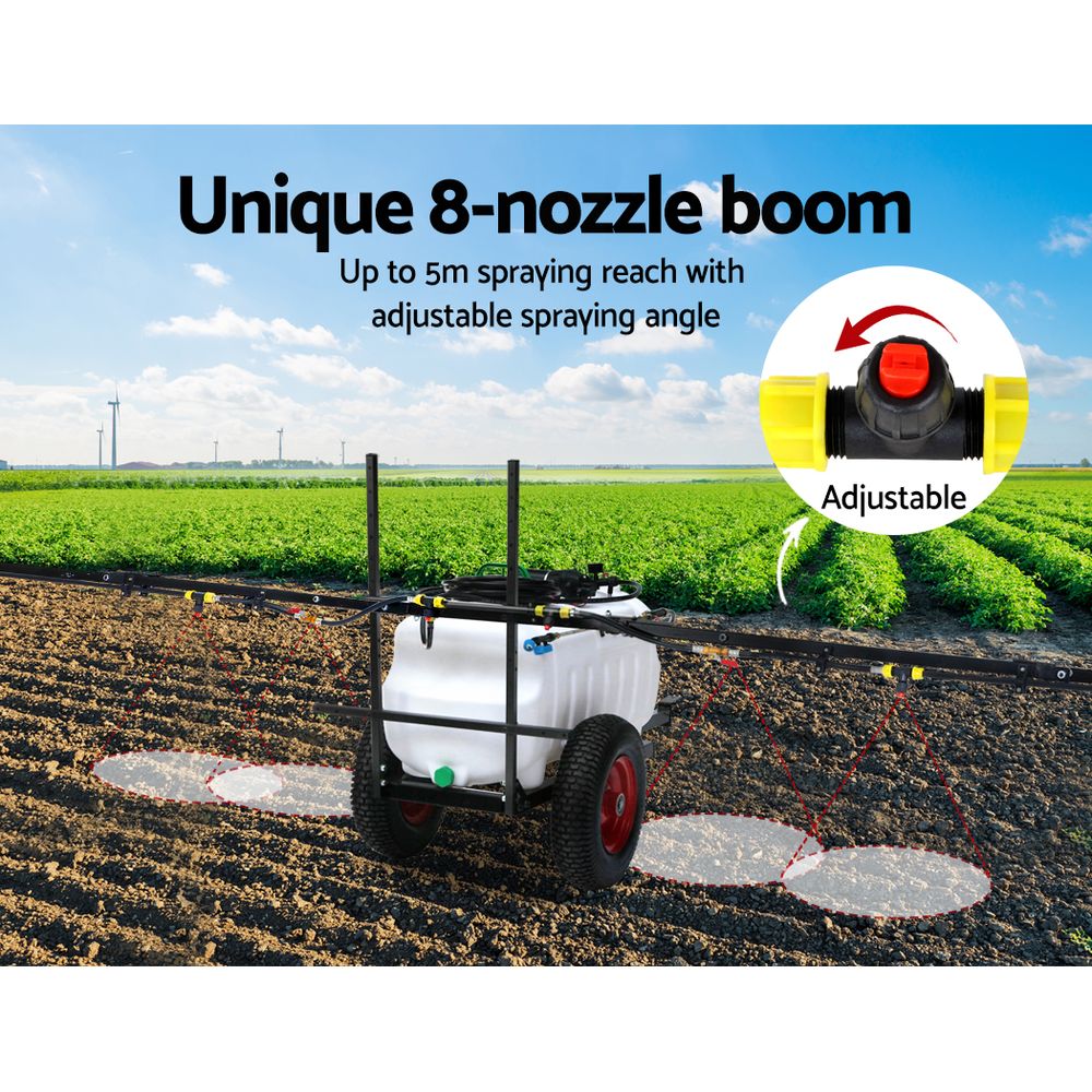 Herbicides: Giantz Weed Sprayer 100L Trailer 5M Boom Garden Spray