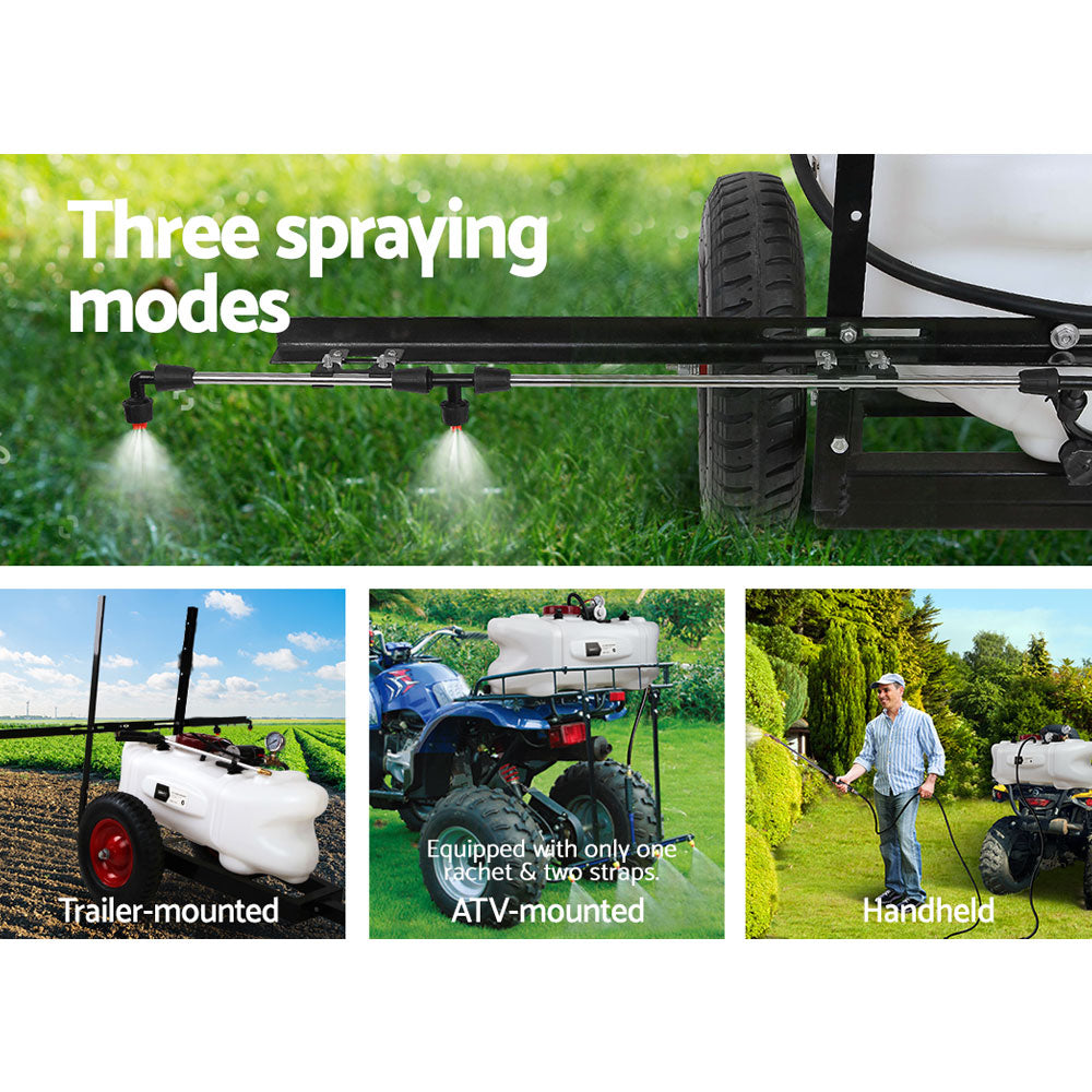 Herbicides: Giantz Weed Sprayer 100L Trailer 1.5M Boom Garden Spray