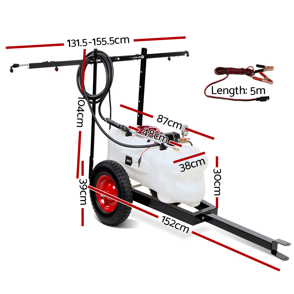 Herbicides: Giantz Weed Sprayer 60L Trailer 1.5M Boom Garden Spray