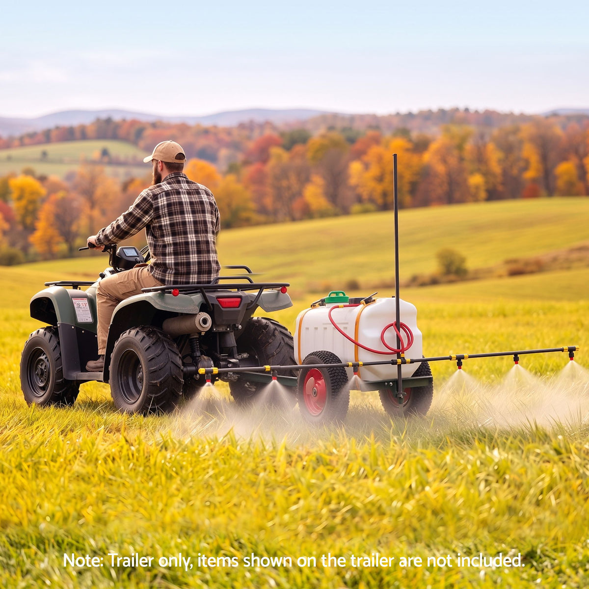Giantz 150kg ATV Garden Trailer Weed Sprayer Tow Behind Cart Ride on Mower Attachment Black