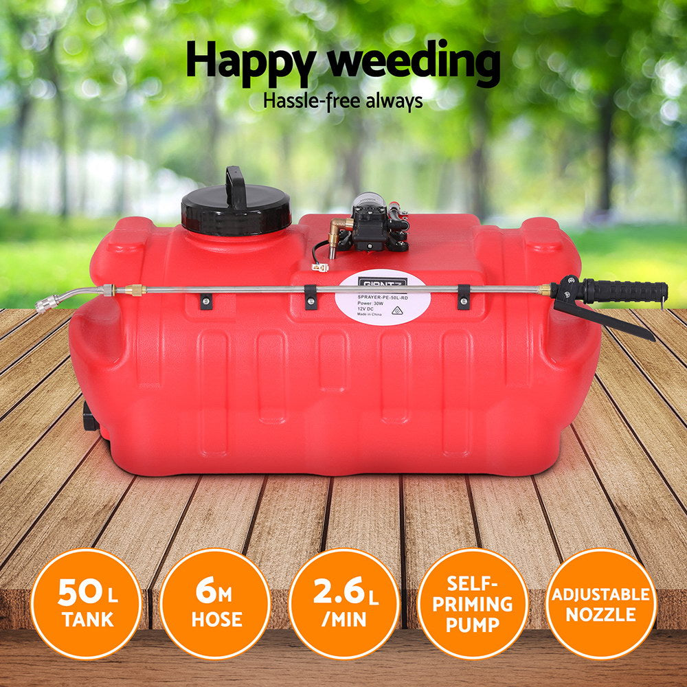 Herbicides: Giantz 50L Weed Sprayer Boom Pump Spot Spray