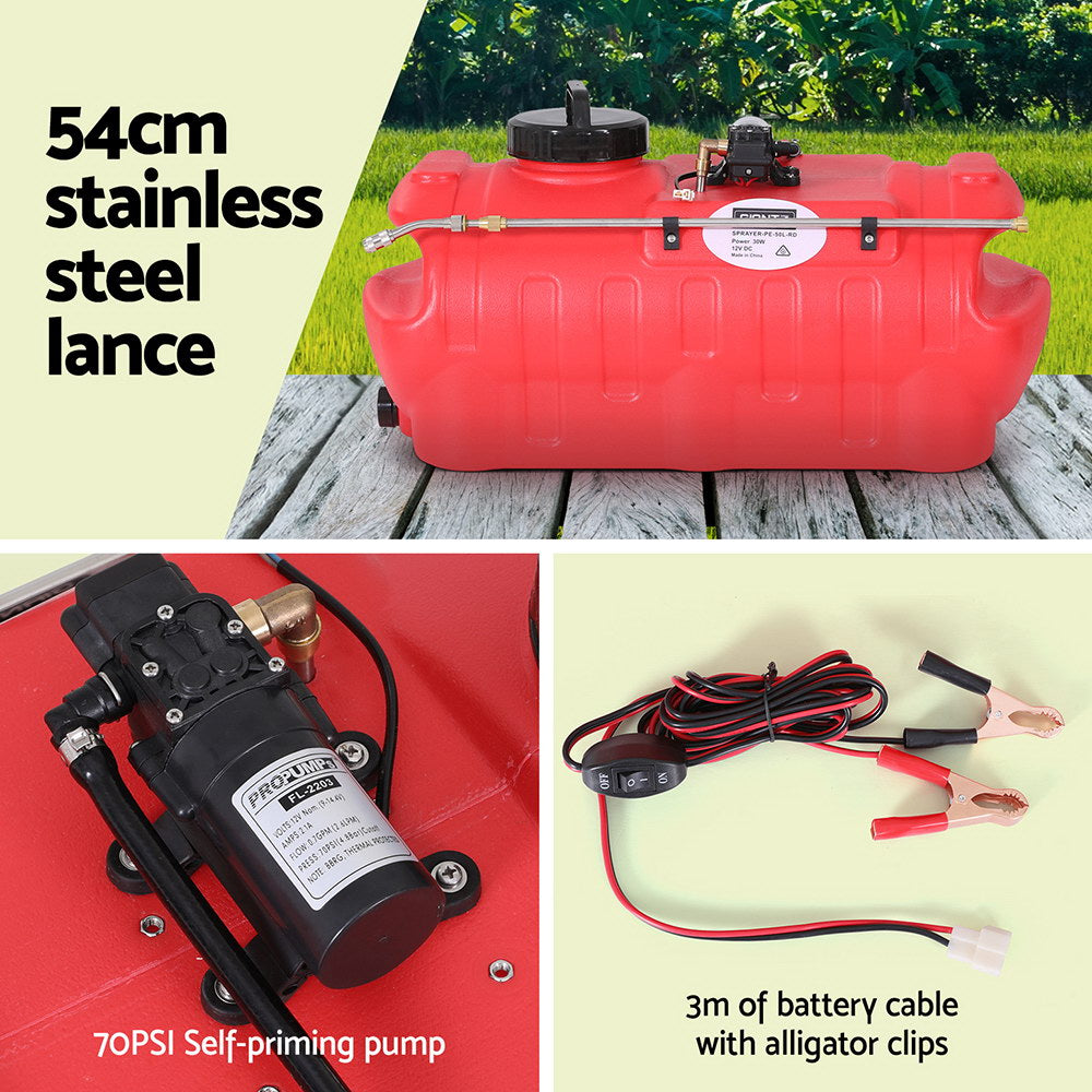 Herbicides: Giantz 50L Weed Sprayer Boom Pump Spot Spray