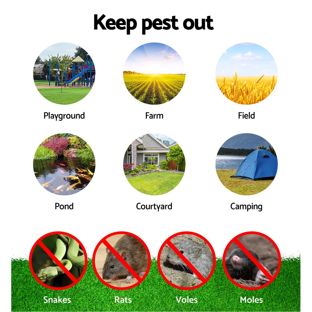 Household Insect Repellents: Gardeon Snake Repeller 6X Multi Pulse Ultrasonic Battery Powered Pest Repellent