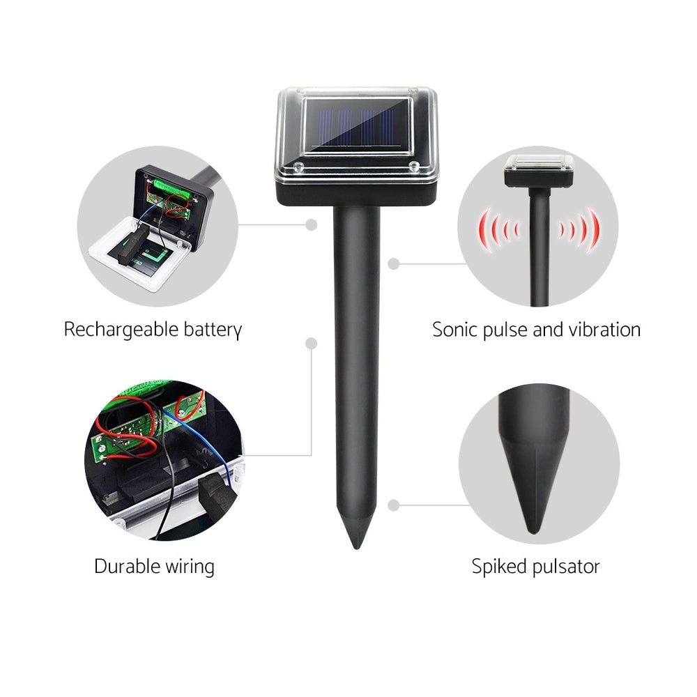 Household Insect Repellents: Gardeon Snake Repeller 12X Multi Pulse Ultrasonic Solar Powered Pest Repellent