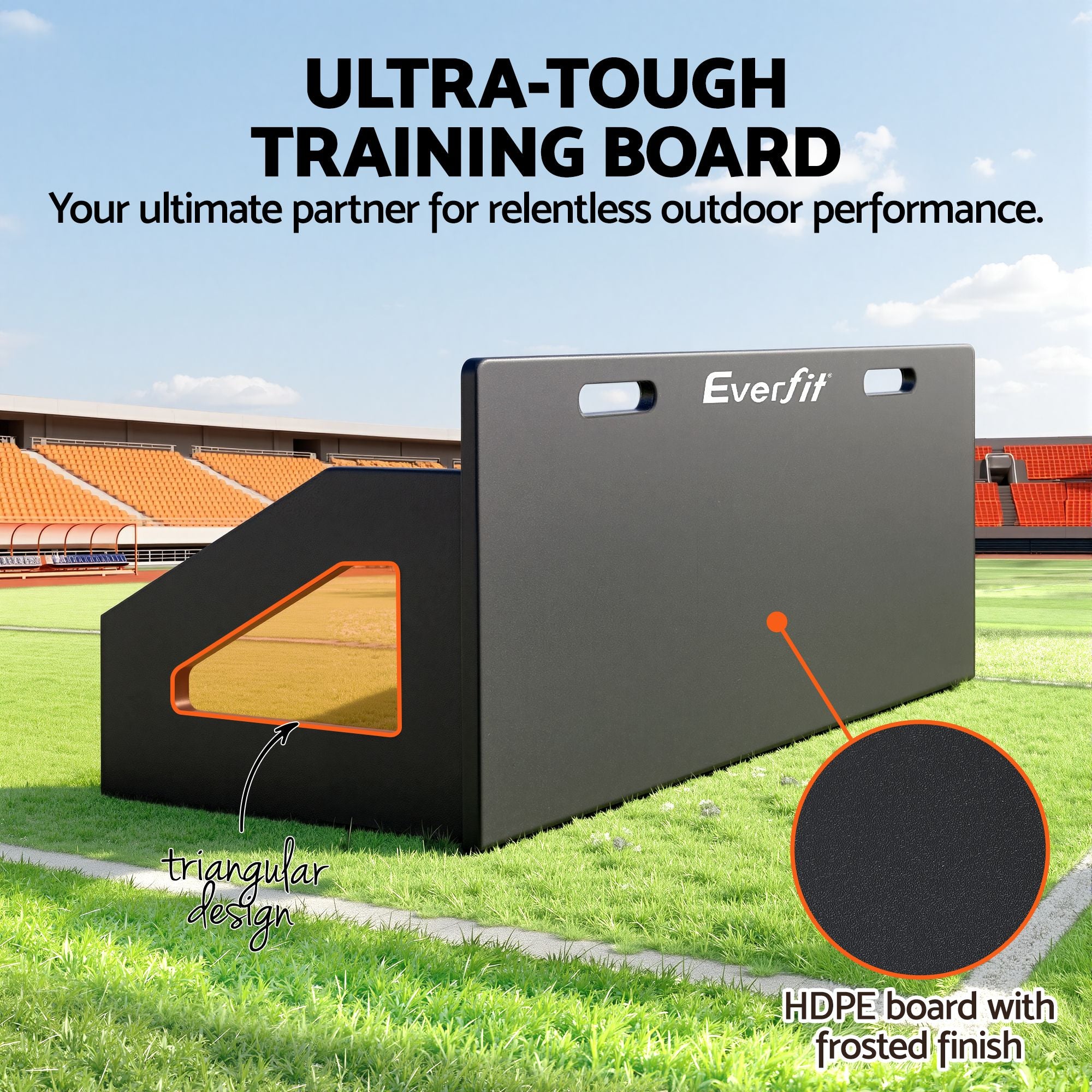 Everfit Soccer Rebounder Board 100x40cm Football Rebound Wall with 2 Angles