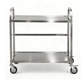Kitchen Sinks: Cefito 2-Tier Stainless Steel Kitchen Trolley with Wheels 84x56x98cm