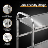 Kitchen Sinks: Cefito 2-Tier Stainless Steel Kitchen Trolley with Wheels 84x56x98cm