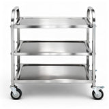 Kitchen Sinks: Cefito 3-Tier Stainless Steel Kitchen Trolley with Wheels 89X50X83cm