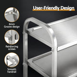 Kitchen Sinks: Cefito 3-Tier Stainless Steel Kitchen Trolley with Wheels 89X50X83cm