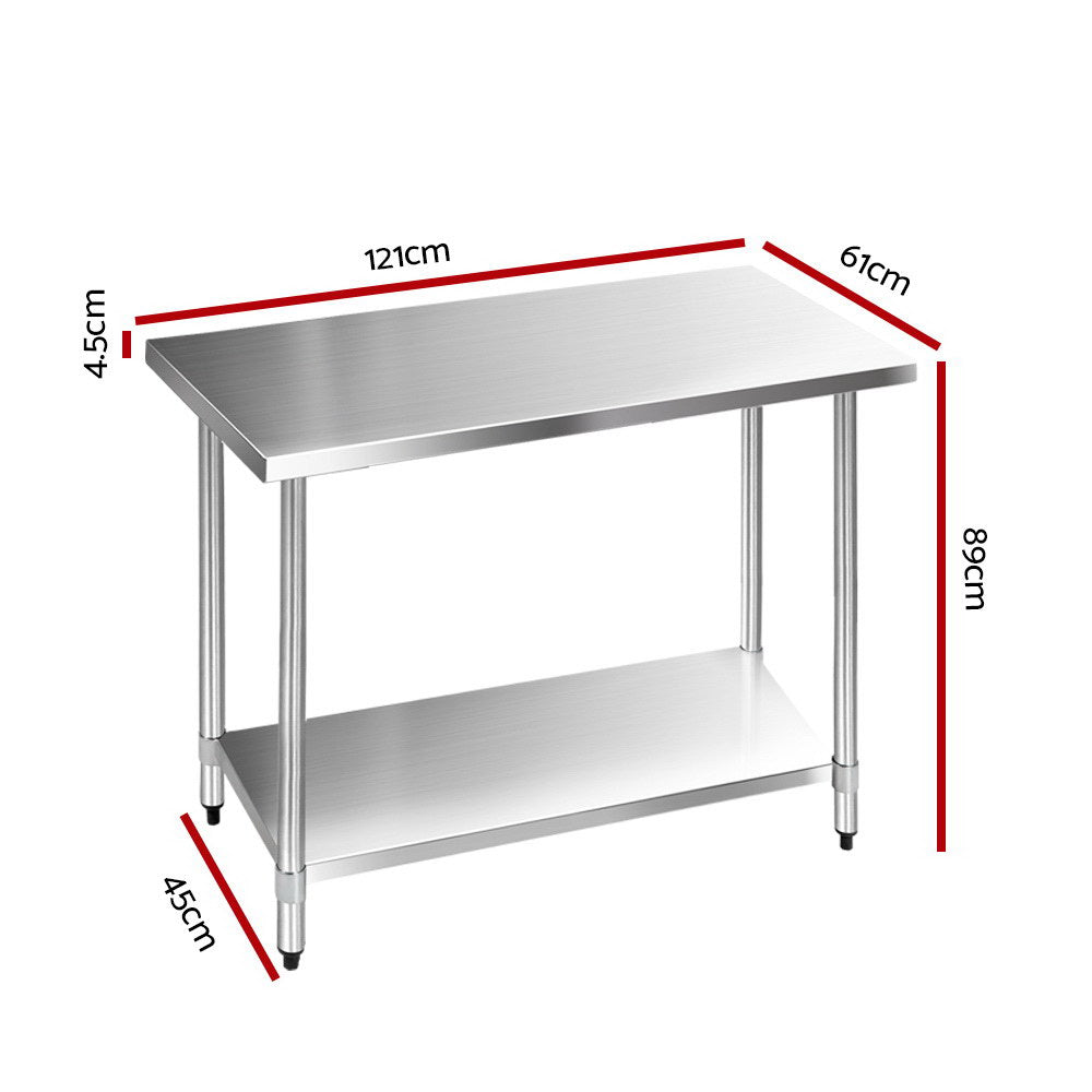 Kitchen Sinks: Cefito 1219x610mm Stainless Steel Kitchen Bench 304
