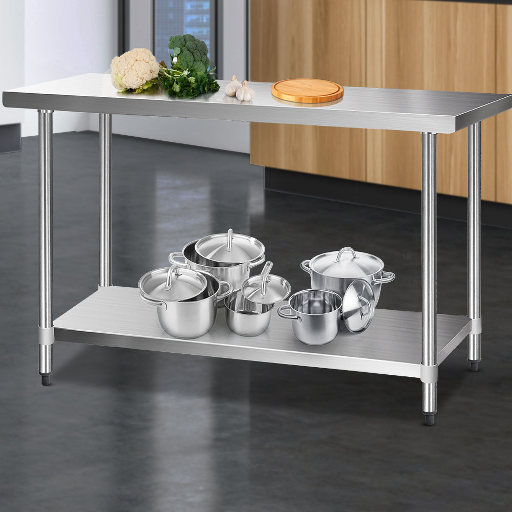 Kitchen Sinks: Cefito 1524x610mm Stainless Steel Kitchen Bench 304