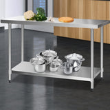 Kitchen Sinks: Cefito 1524x610mm Stainless Steel Kitchen Bench 304