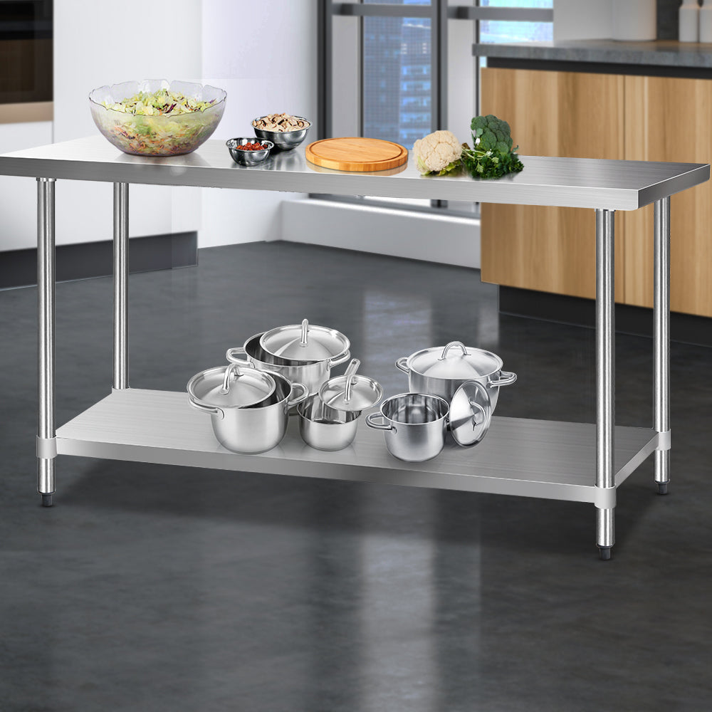 Kitchen Sinks: Cefito 1829x610mm Stainless Steel Kitchen Bench 304