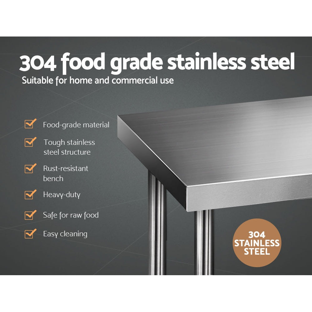 Kitchen Sinks: Cefito 1829x610mm Stainless Steel Kitchen Bench 304
