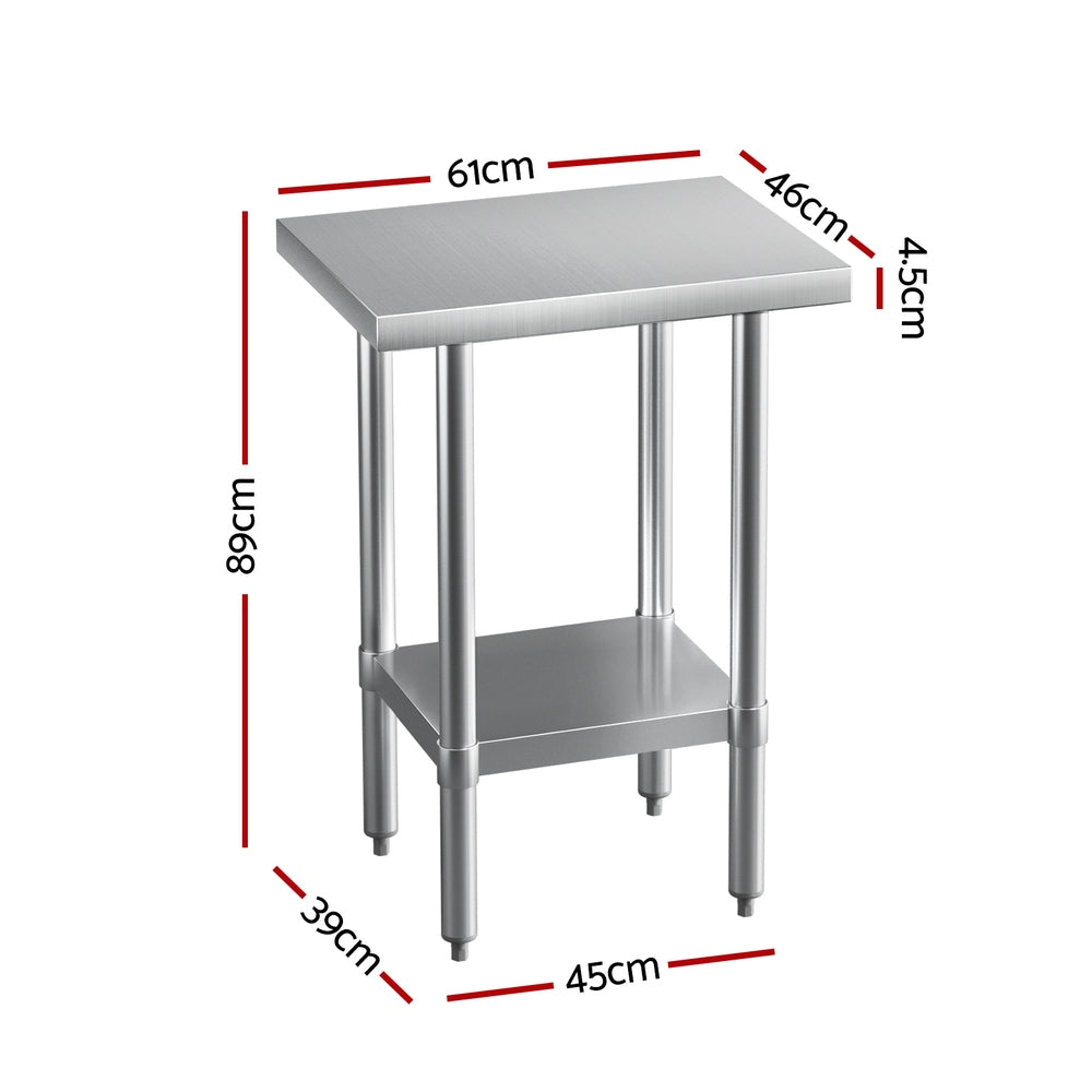 Kitchen Sinks: Cefito Stainless Steel Kitchen Benches Work Bench 610x457mm 430