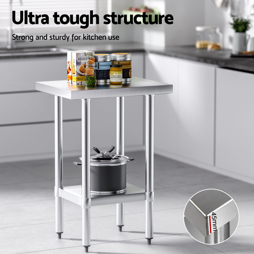 Kitchen Sinks: Cefito Stainless Steel Kitchen Benches Work Bench 610x457mm 430