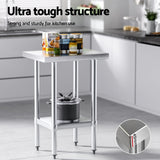 Cefito Stainless Steel Kitchen Benches Work Bench 610x457mm 430