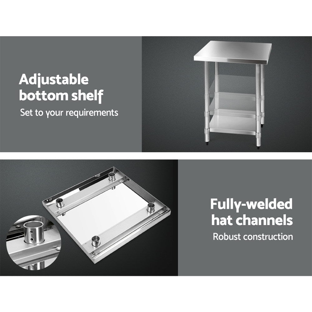 Kitchen Sinks: Cefito 610x610mm Stainless Steel Kitchen Bench 430