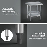 Cefito Stainless Steel Kitchen Bench Work Table 610 x760MM 430