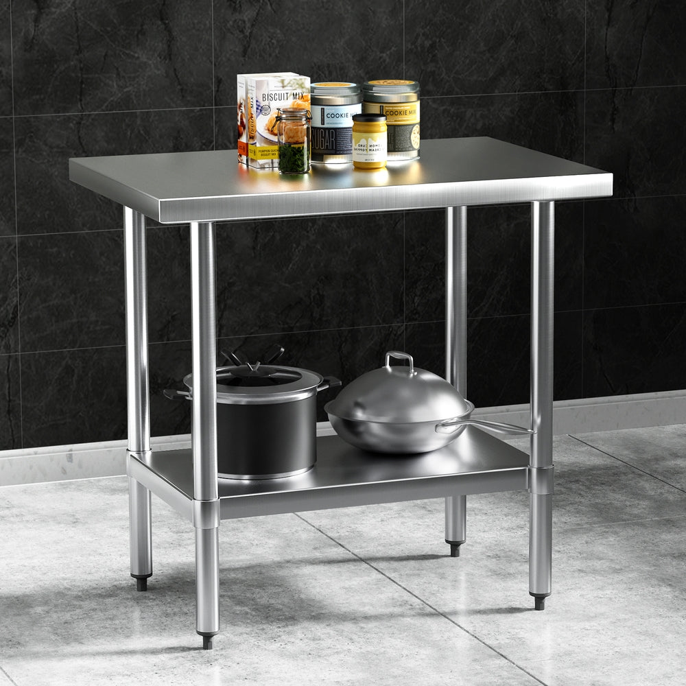 Kitchen Sinks: Cefito Stainless Steel Kitchen Benches Work Bench 910x610mm 430