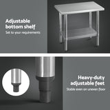 Cefito Stainless Steel Kitchen Benches Work Bench 910x610mm 430