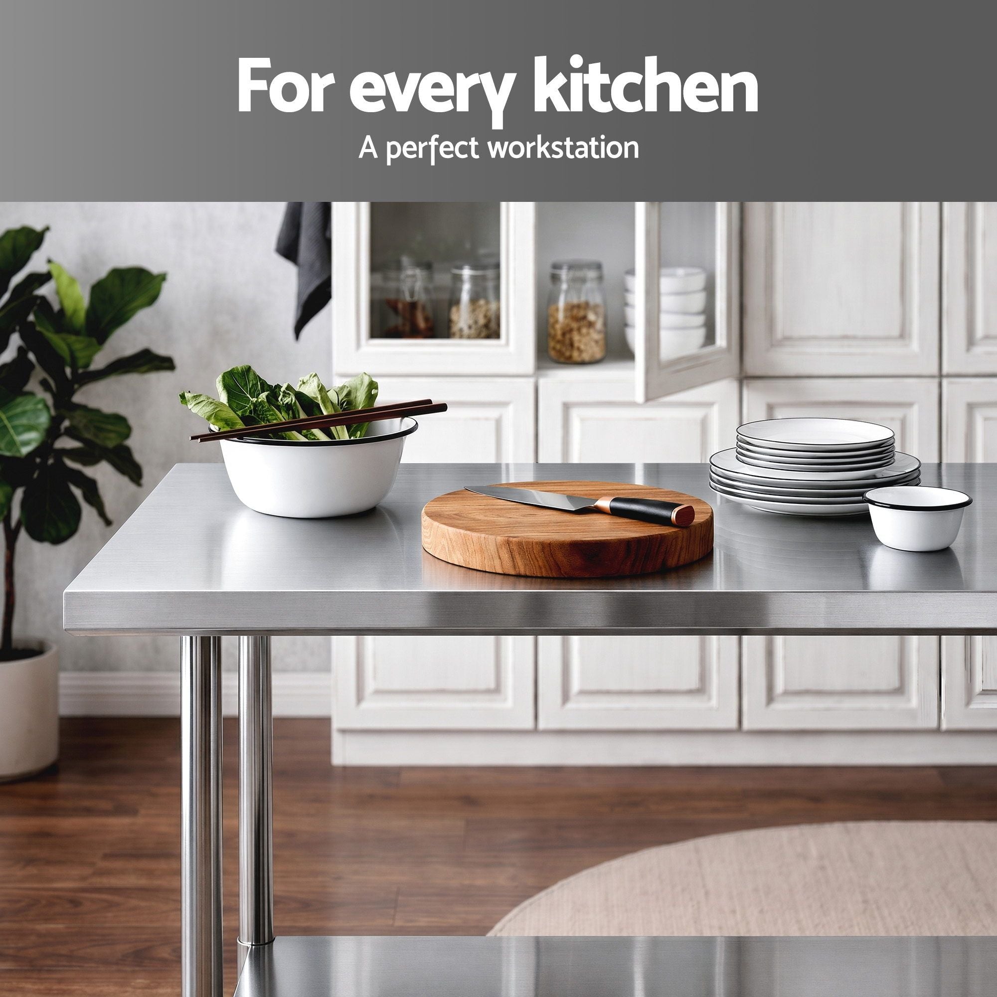 Cefito 914x762mm Stainless Steel Kitchen Bench 430