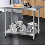 Kitchen Sinks: Cefito 1219x610mm Stainless Steel Kitchen Bench 430