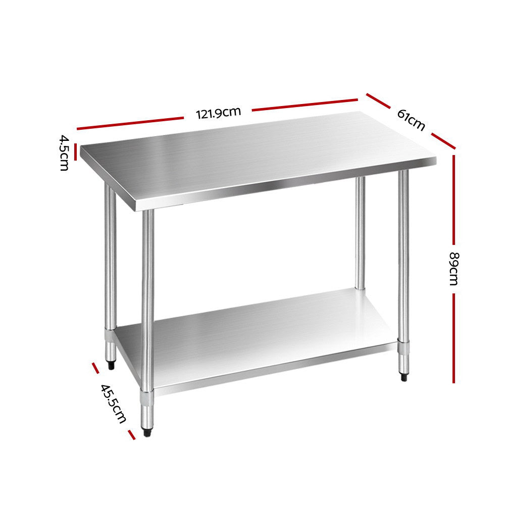 Kitchen Sinks: Cefito 1219x610mm Stainless Steel Kitchen Bench 430