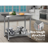 Kitchen Sinks: Cefito 1219x610mm Stainless Steel Kitchen Bench 430