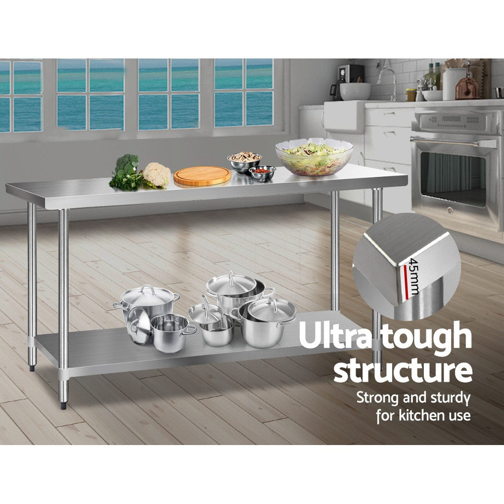 Kitchen Sinks: Cefito 1829x610mm Stainless Steel Kitchen Bench 430