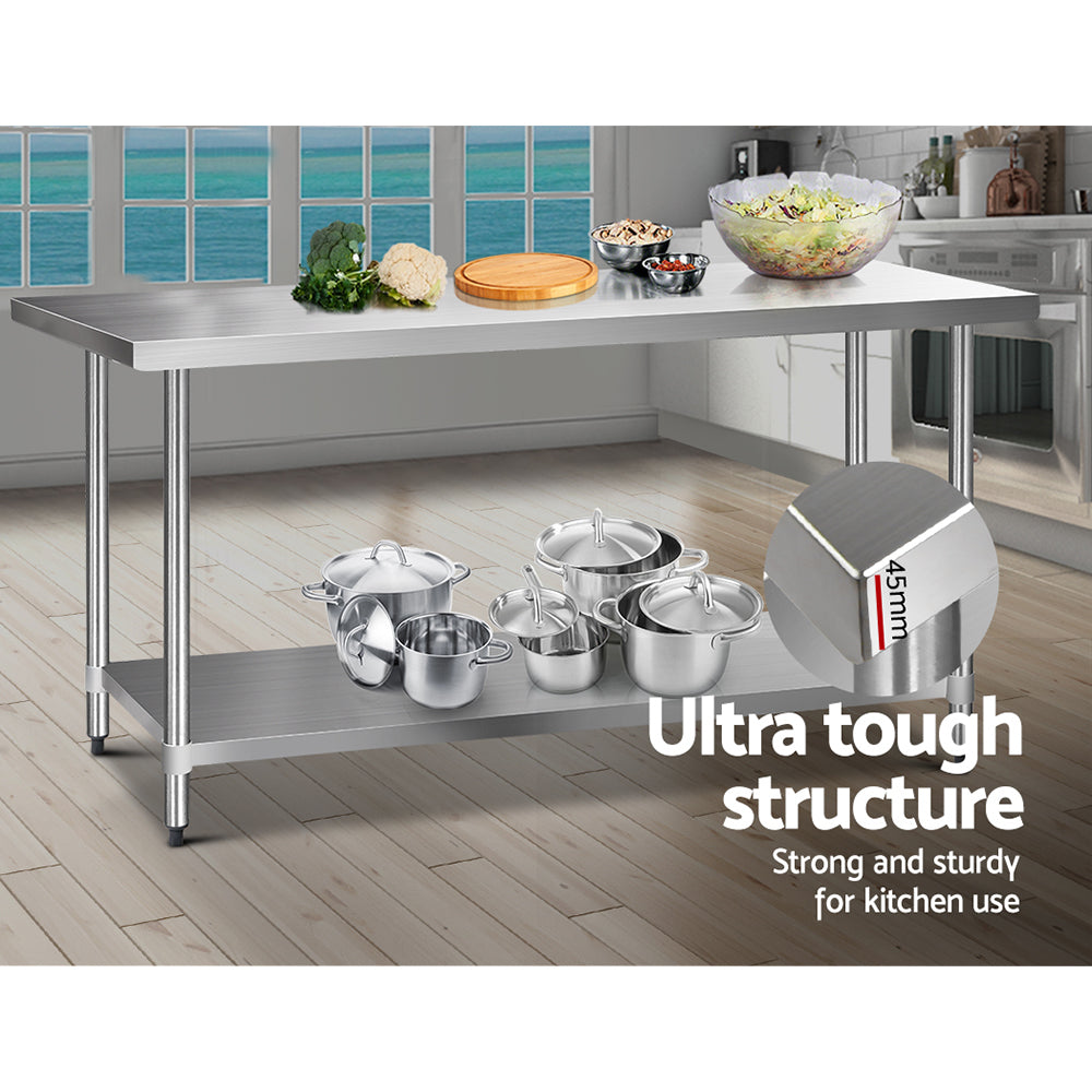 Kitchen Sinks: Cefito 1829x760mm Stainless Steel Kitchen Bench 430