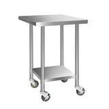 Kitchen Sinks: Cefito 760x760mm Stainless Steel Kitchen Bench with Wheels 430