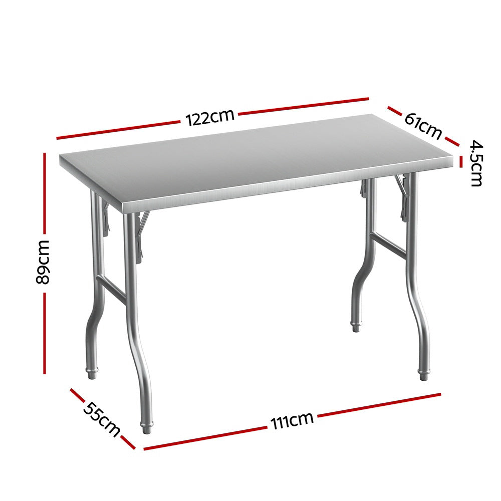 Camp Furniture: Cefito Stainless Steel Kitchen Benches Work Bench Food Foldable 430