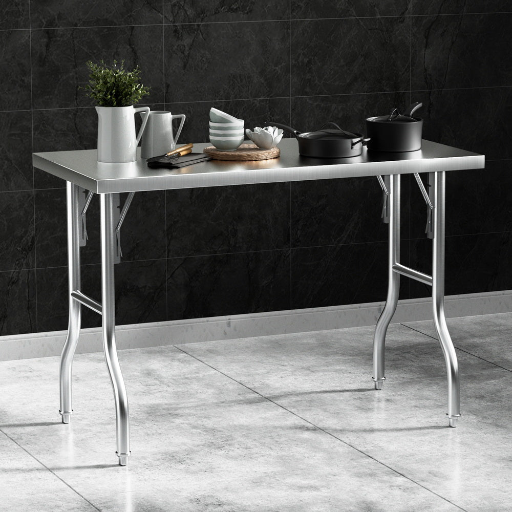 Camp Furniture: Cefito Stainless Steel Kitchen Benches Work Bench Food Foldable 430