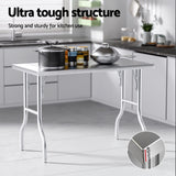 Cefito Stainless Steel Kitchen Benches Work Bench Food Foldable 430