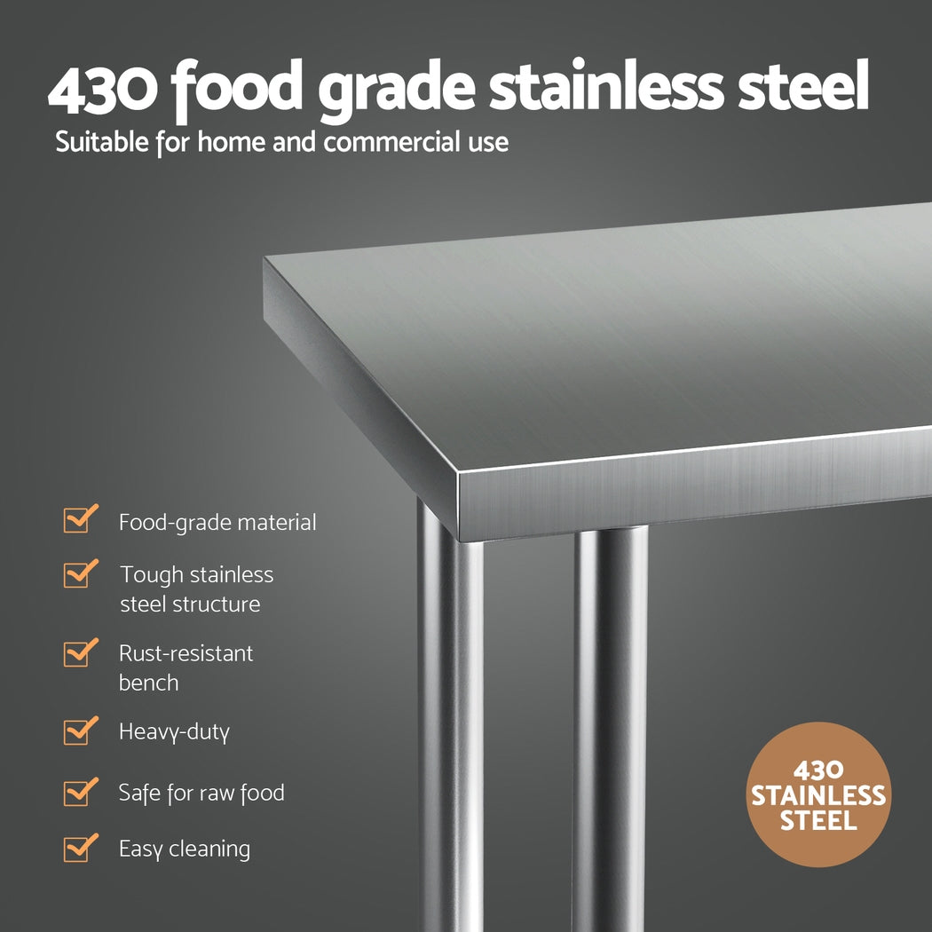Kitchen Sinks: Cefito Stainless Steel Kitchen Benches Work Bench Wheels 61X46CM 430