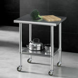 Kitchen Sinks: Cefito Stainless Steel Kitchen Bench w/ Splashback 760x610MM 430