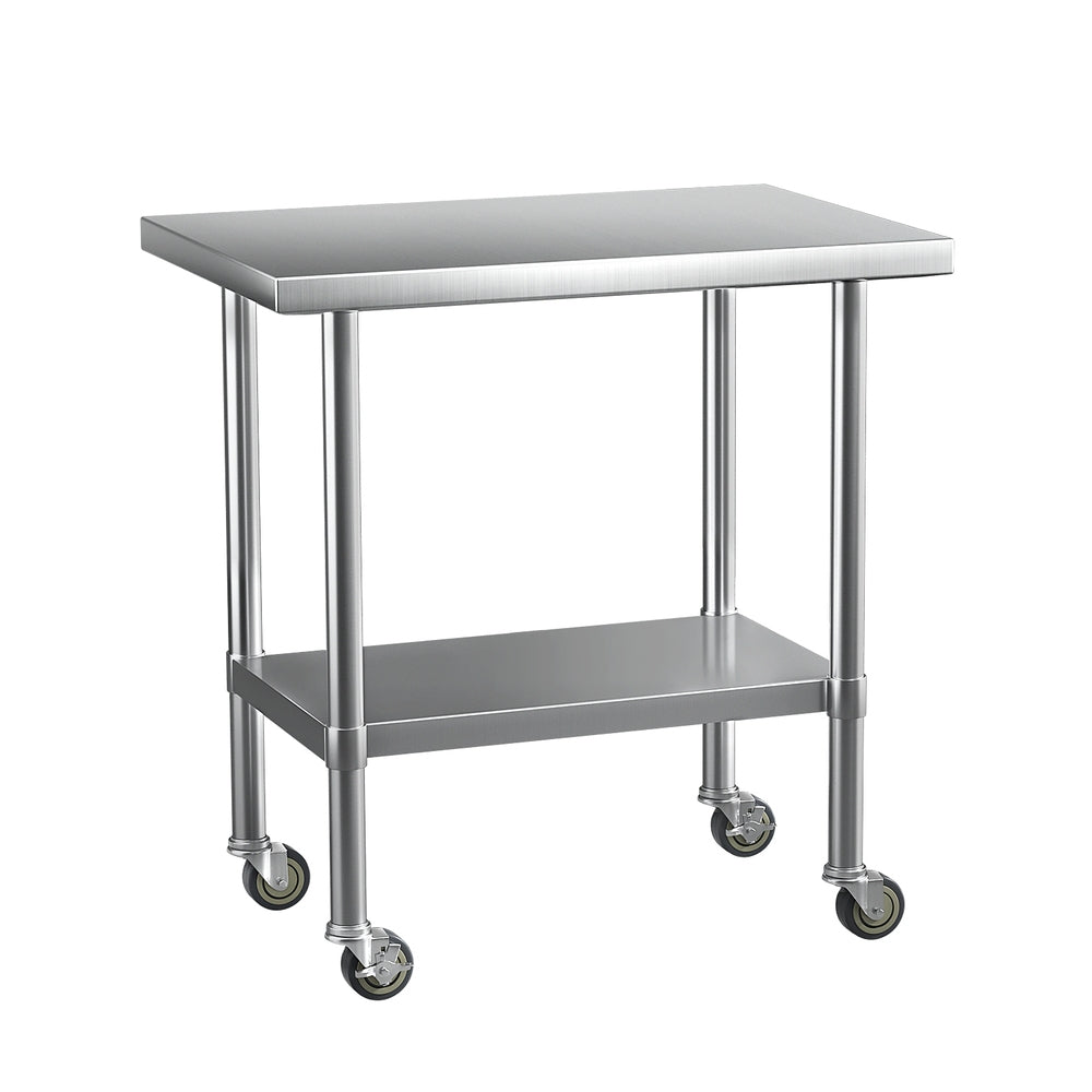 Kitchen Sinks: Cefito Stainless Steel Kitchen Benches Work Bench Wheels 91X61CM 430