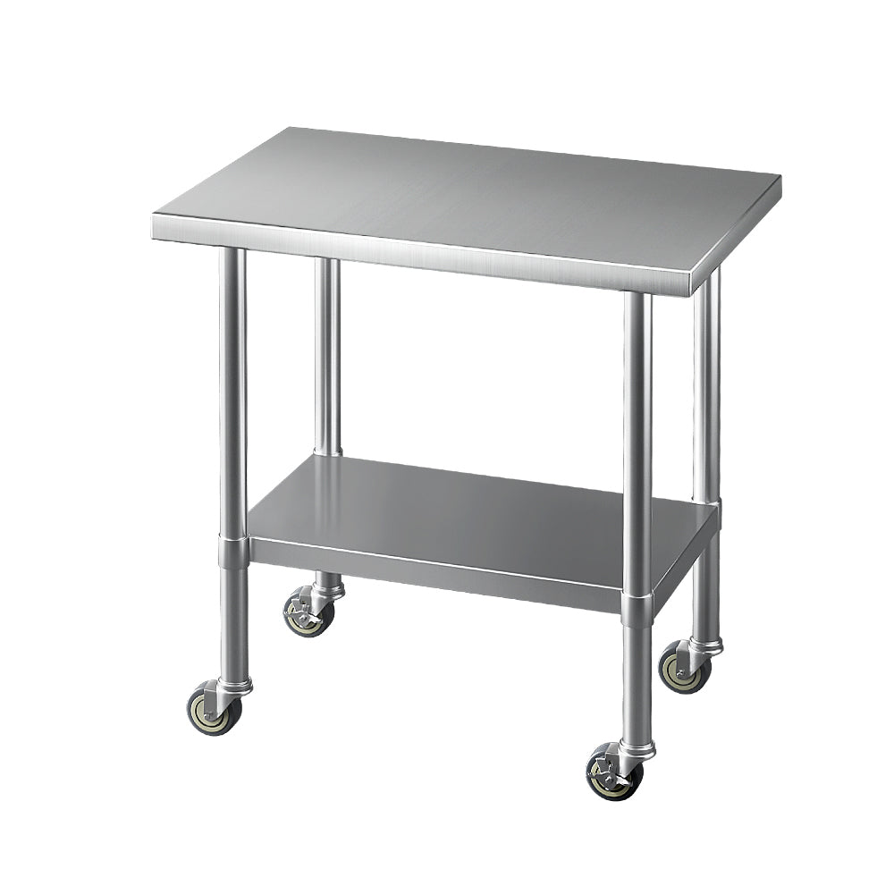 Kitchen Sinks: Cefito Stainless Steel Kitchen Benches Work Bench Wheels 91X61CM 430