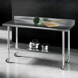 Kitchen Sinks: Cefito Stainless Steel Kitchen Bench w/ Splashback 1500x600MM 430