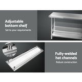 Kitchen Sinks: Cefito 1829x610mm Stainless Steel Kitchen Bench with Wheels 430