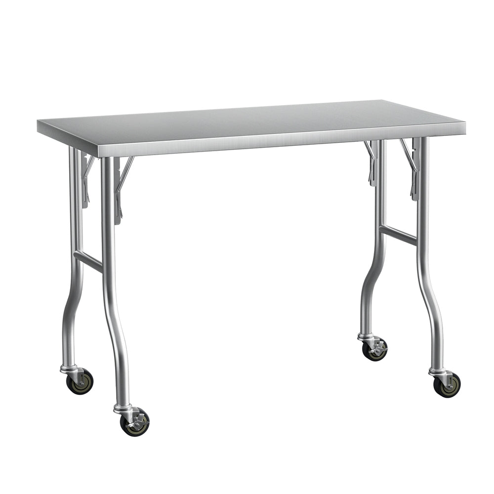 Kitchen Sinks: Cefito Stainless Steel Kitchen Benches Work Bench Wheels 122X61CM 430