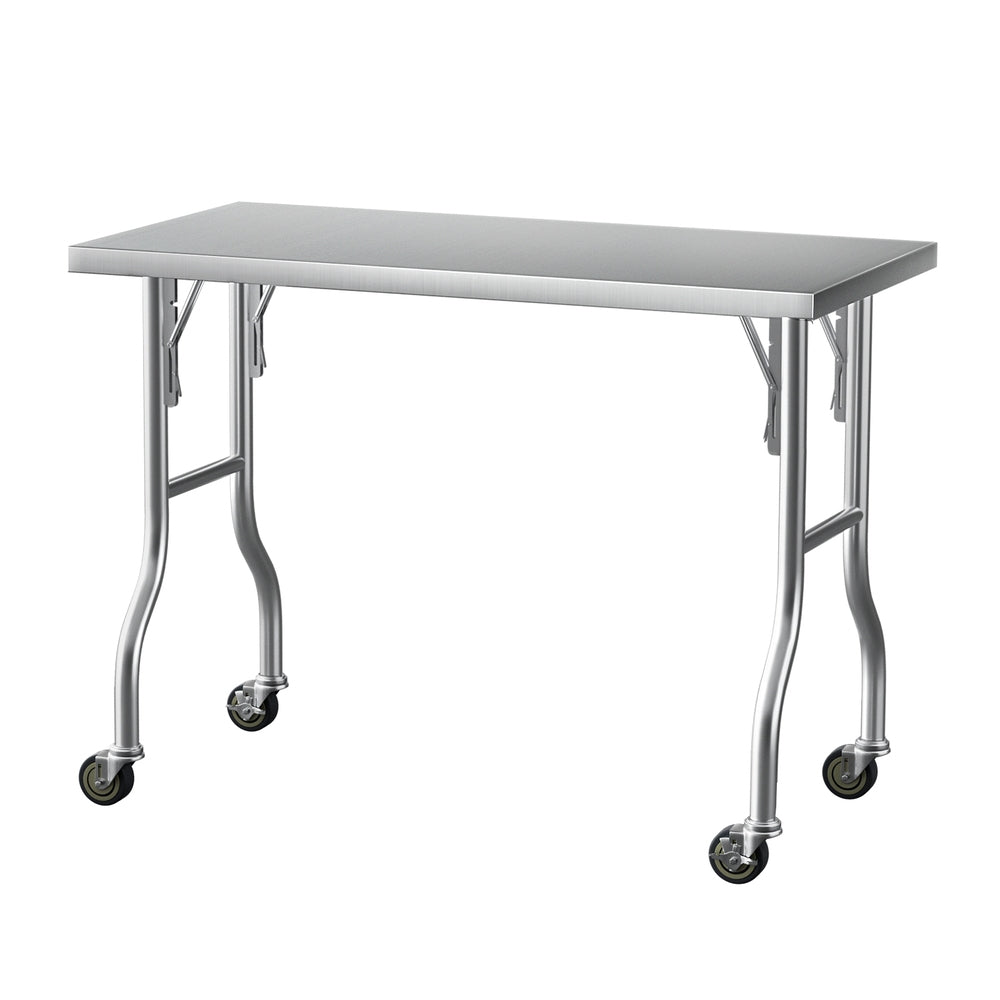 Kitchen Sinks: Cefito Stainless Steel Kitchen Benches Work Bench Wheels 122X61CM 430