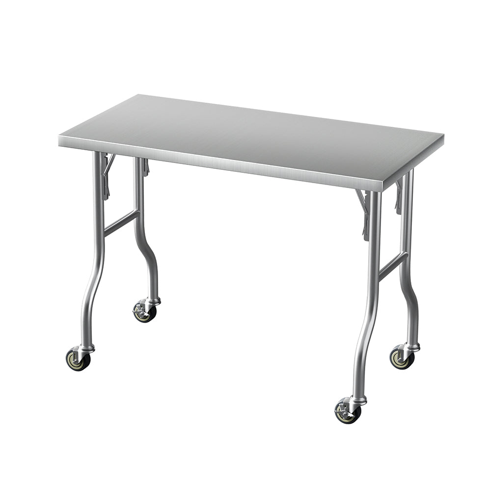 Kitchen Sinks: Cefito Stainless Steel Kitchen Benches Work Bench Wheels 122X61CM 430